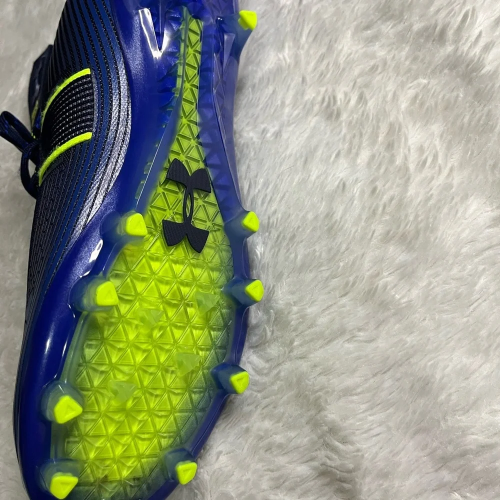 UNDER ARMOUR Highlight MC Flex Wrap Navy Blue Green Neon Football Cleats Mens 12